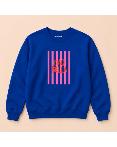Sudadera Ciao Bella de algodón azul royal