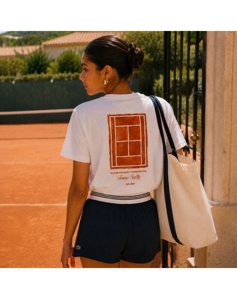 T-shirt da tennis da donna in cotone bianco