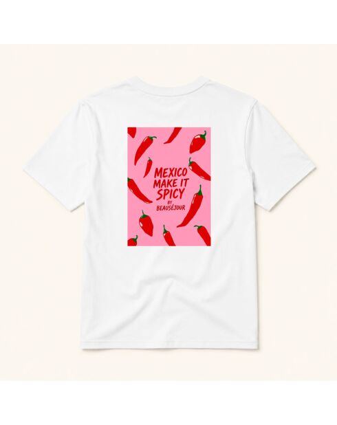 T-shirt en coton Mexico Make it spicy bleu royal