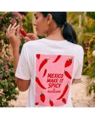 T-shirt en coton Mexico Make it spicy bleu royal