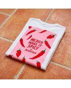 T-shirt en coton Mexico Make it spicy bleu royal