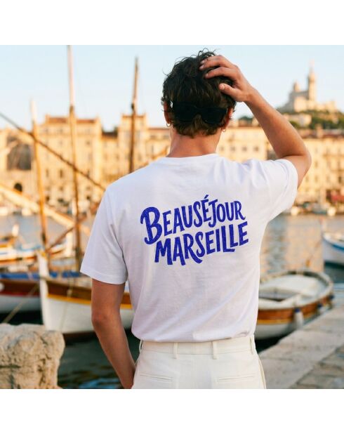 T-shirt Marseille in cotone bianco