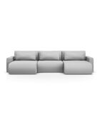 Canapé d'angle reversible avec coffre de rangement convertible Belfast 4 places gris clair - 340x149x84 cm