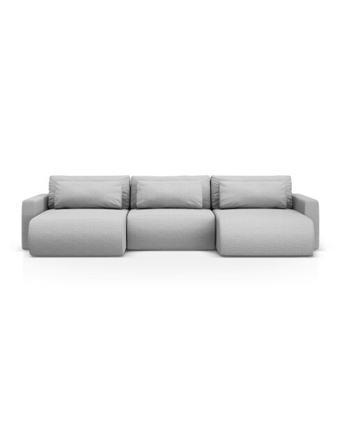 Canapé d'angle reversible avec coffre de rangement convertible Belfast 4 places gris clair - 340x149x84 cm