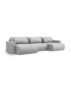 Canapé d'angle reversible avec coffre de rangement convertible Belfast 4 places gris clair - 340x149x84 cm