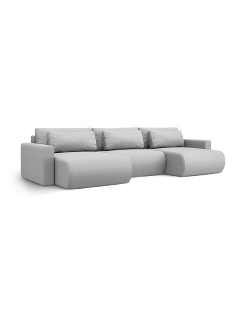 Canapé d'angle reversible avec coffre de rangement convertible Belfast 4 places gris clair - 340x149x84 cm