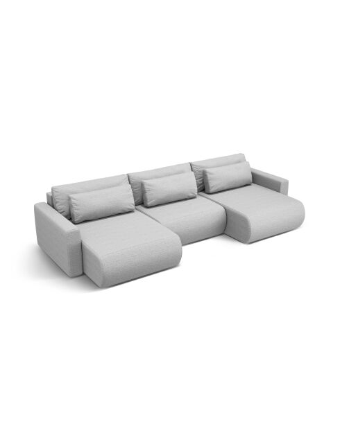Canapé d'angle reversible avec coffre de rangement convertible Belfast 4 places gris clair - 340x149x84 cm
