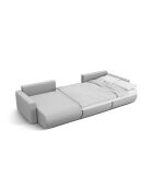 Canapé d'angle reversible avec coffre de rangement convertible Belfast 4 places gris clair - 340x149x84 cm