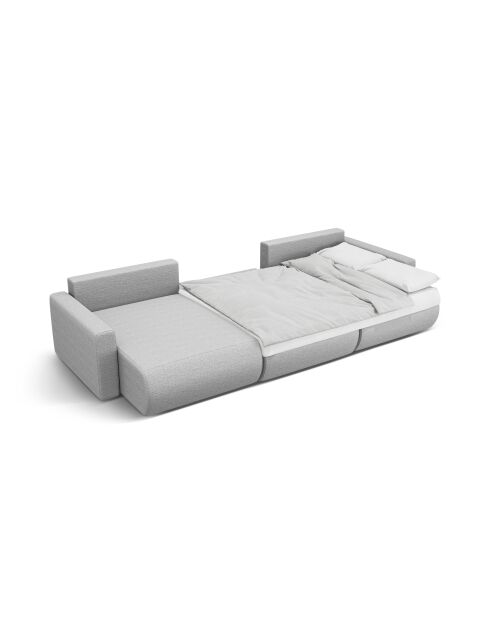 Canapé d'angle reversible avec coffre de rangement convertible Belfast 4 places gris clair - 340x149x84 cm