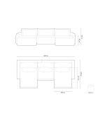 Canapé d'angle reversible avec coffre de rangement convertible Belfast 4 places gris clair - 340x149x84 cm
