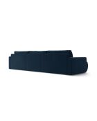 Canapé panoramique convertible avec coffre de rangement velours Belfast 4 places bleu roi - 340x149x84 cm