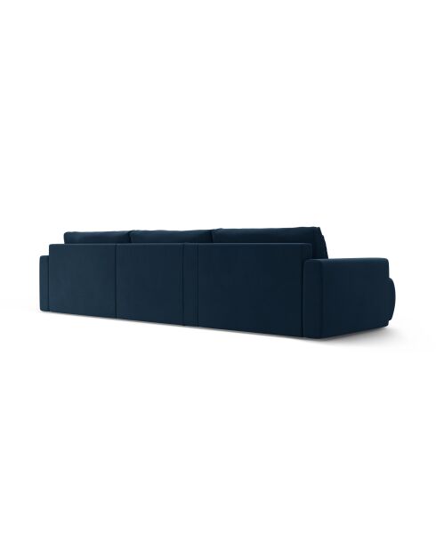 Canapé panoramique convertible avec coffre de rangement velours Belfast 4 places bleu roi - 340x149x84 cm