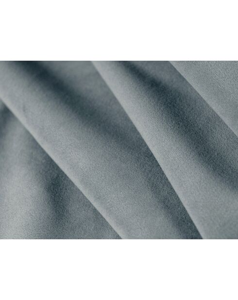Canapé panoramique convertible avec coffre de rangement velours Tonale 5 places bleu gris - 362x149x88 cm