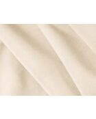 Canapé panoramique convertible avec coffre de rangement velours Belfast 4 places ivoire - 340x149x84 cm