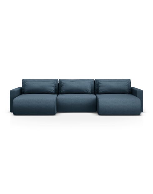 Canapé d'angle reversible avec coffre de rangement convertible Belfast 4 places bleu - 340x149x84 cm