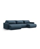 Canapé d'angle reversible avec coffre de rangement convertible Belfast 4 places bleu - 340x149x84 cm