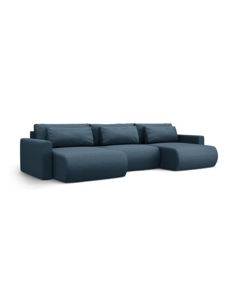 Canapé d'angle reversible avec coffre de rangement convertible Belfast 4 places bleu - 340x149x84 cm