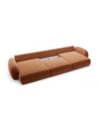 Canapé d'angle reversible avec coffre de rangement convertible Tonale 5 places brique - 362x149x88 cm