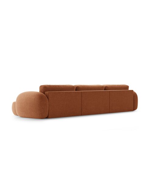Canapé d'angle reversible avec coffre de rangement convertible Tonale 5 places brique - 362x149x88 cm