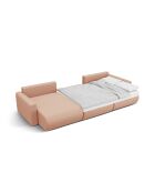 Canapé d'angle reversible avec coffre de rangement convertible Belfast 4 places pêche - 340x149x84 cm