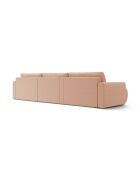 Canapé d'angle reversible avec coffre de rangement convertible Belfast 4 places pêche - 340x149x84 cm