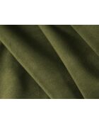 Canapé panoramique convertible avec coffre de rangement velours Tonale 5 places vert de l'armée - 362x149x88 cm