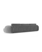 Canapé panoramique convertible avec coffre de rangement velours Tonale 5 places gris foncé - 362x149x88 cm