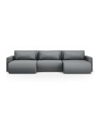 Canapé d'angle reversible avec coffre de rangement convertible Belfast 4 places gris - 340x149x84 cm