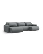 Canapé d'angle reversible avec coffre de rangement convertible Belfast 4 places gris - 340x149x84 cm