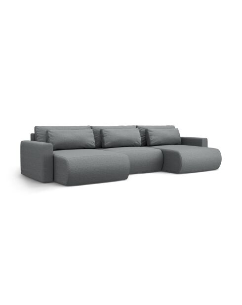 Canapé d'angle reversible avec coffre de rangement convertible Belfast 4 places gris - 340x149x84 cm