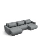 Canapé d'angle reversible avec coffre de rangement convertible Belfast 4 places gris - 340x149x84 cm