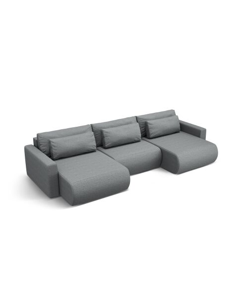Canapé d'angle reversible avec coffre de rangement convertible Belfast 4 places gris - 340x149x84 cm