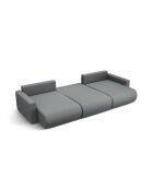 Canapé d'angle reversible avec coffre de rangement convertible Belfast 4 places gris - 340x149x84 cm
