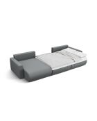 Canapé d'angle reversible avec coffre de rangement convertible Belfast 4 places gris - 340x149x84 cm