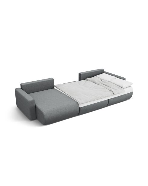 Canapé d'angle reversible avec coffre de rangement convertible Belfast 4 places gris - 340x149x84 cm