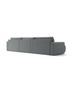 Canapé d'angle reversible avec coffre de rangement convertible Belfast 4 places gris - 340x149x84 cm