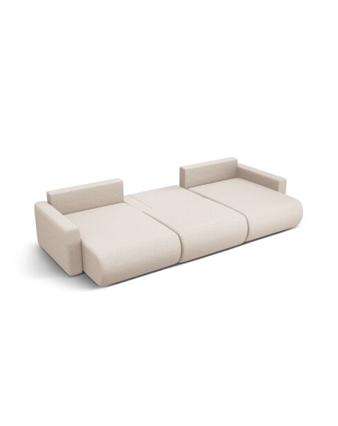 Canapé d'angle reversible avec coffre de rangement convertible Belfast 4 places beige - 340x149x84 cm