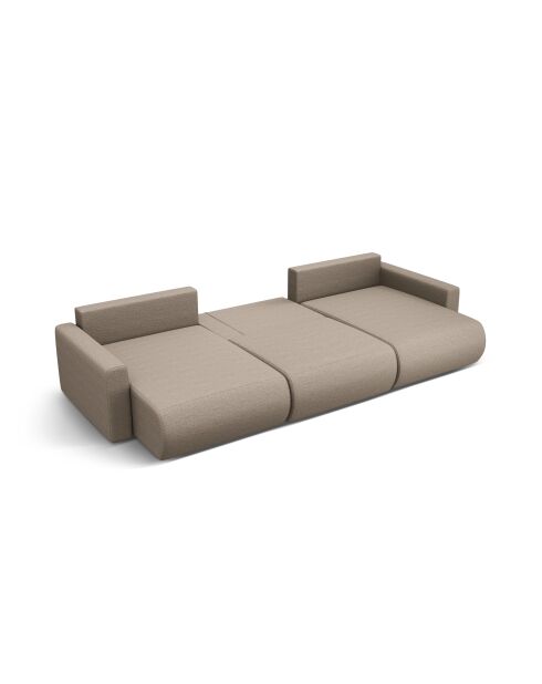 Canapé d'angle reversible avec coffre de rangement convertible Belfast 4 places beige foncé - 340x149x84 cm