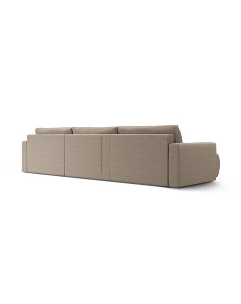 Canapé d'angle reversible avec coffre de rangement convertible Belfast 4 places beige foncé - 340x149x84 cm