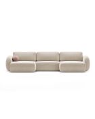 Canapé d'angle reversible avec coffre de rangement convertible Tonale 5 places beige foncé - 362x149x88 cm