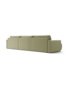 Canapé d'angle reversible avec coffre de rangement convertible Belfast 4 places olive - 340x149x84 cm