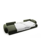 Canapé d'angle reversible avec coffre de rangement convertible Tonale 5 places vert - 362x149x88 cm
