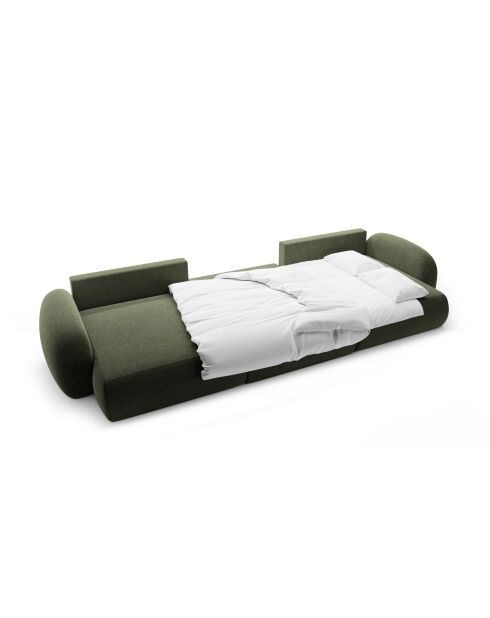 Canapé d'angle reversible avec coffre de rangement convertible Tonale 5 places vert - 362x149x88 cm