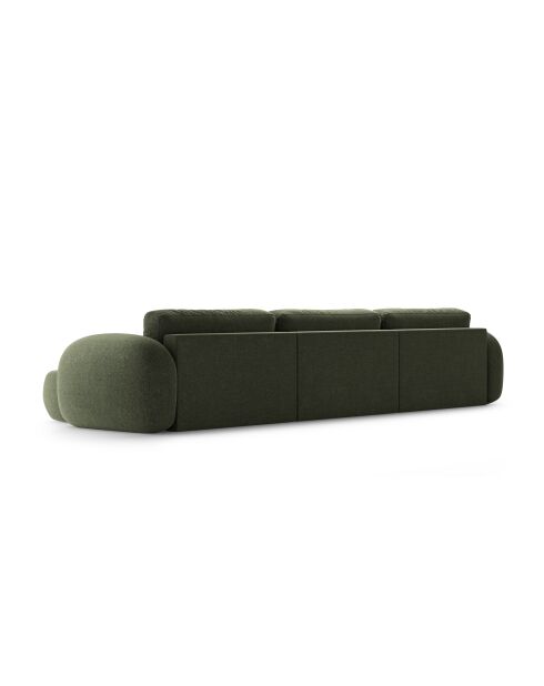 Canapé d'angle reversible avec coffre de rangement convertible Tonale 5 places vert - 362x149x88 cm