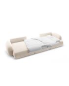 Canapé d'angle reversible avec coffre de rangement convertible Tonale 5 places beige clair - 362x149x88 cm