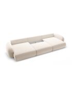 Canapé d'angle reversible avec coffre de rangement convertible Tonale 5 places beige clair - 362x149x88 cm