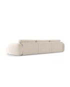 Canapé d'angle reversible avec coffre de rangement convertible Tonale 5 places beige clair - 362x149x88 cm