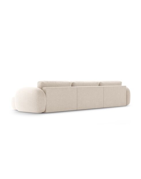 Canapé d'angle reversible avec coffre de rangement convertible Tonale 5 places beige clair - 362x149x88 cm