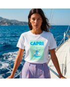 Weißes Baumwoll-T-Shirt Capri