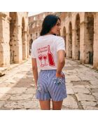 T-shirt bianca in cotone Vino In Roma